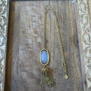 Kendra Scott Rayne Slate Tassel Necklace Gold
